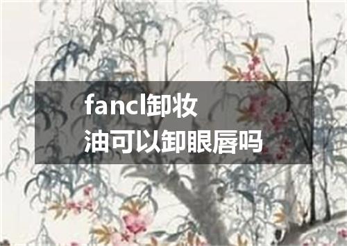 fancl卸妆油可以卸眼唇吗