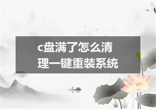c盘满了怎么清理一键重装系统