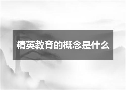精英教育的概念是什么
