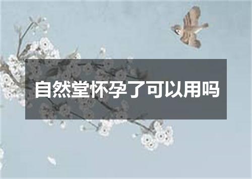 自然堂怀孕了可以用吗