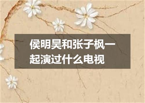 侯明昊和张子枫一起演过什么电视
