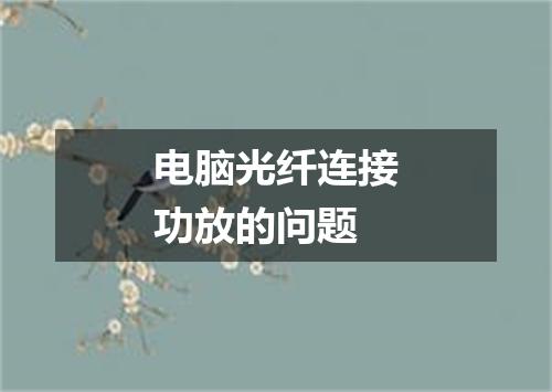 电脑光纤连接功放的问题