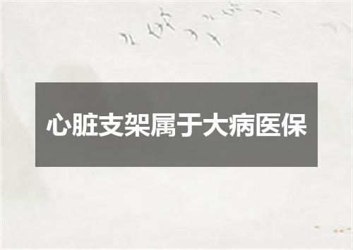 心脏支架属于大病医保