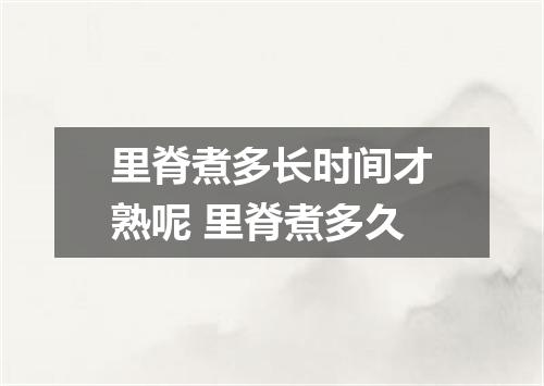 里脊煮多长时间才熟呢 里脊煮多久