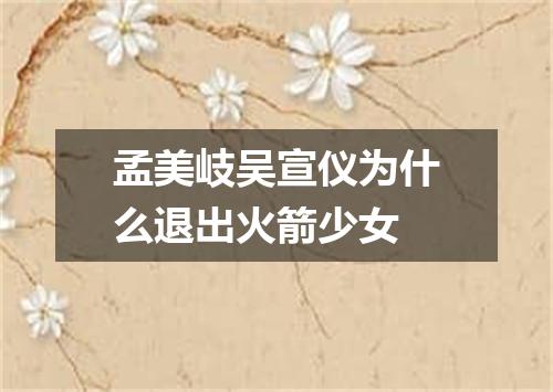 孟美岐吴宣仪为什么退出火箭少女