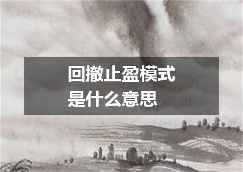 回撤止盈模式是什么意思