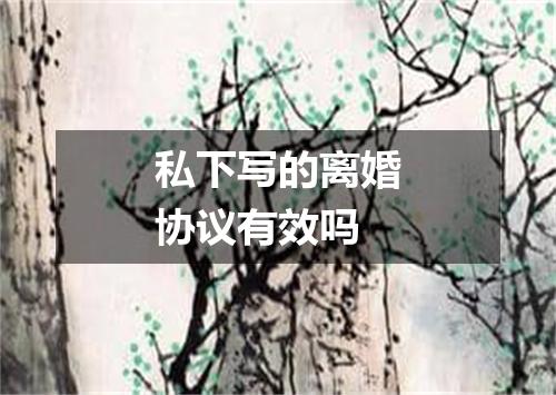 私下写的离婚协议有效吗