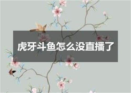 虎牙斗鱼怎么没直播了