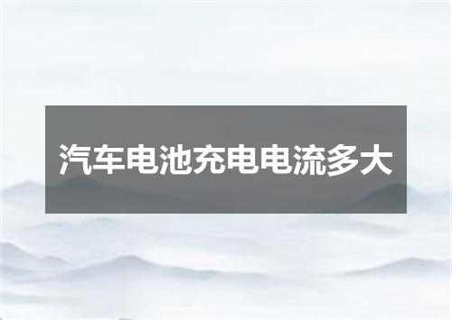汽车电池充电电流多大