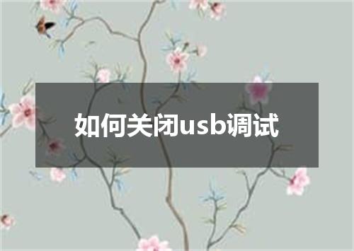 如何关闭usb调试
