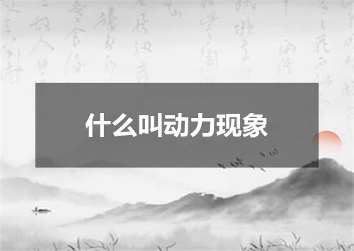 什么叫动力现象