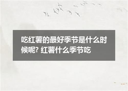 吃红薯的最好季节是什么时候呢? 红薯什么季节吃