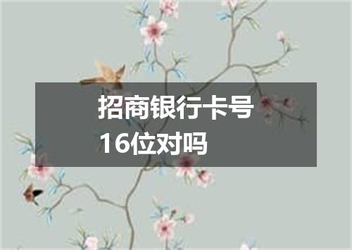 招商银行卡号16位对吗