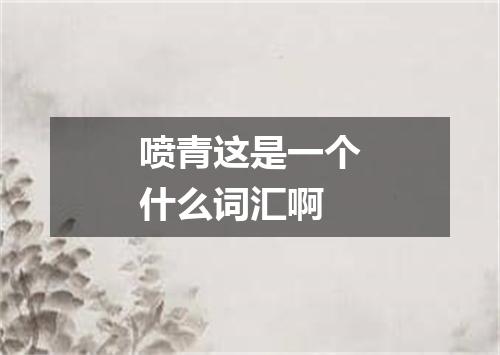 喷青这是一个什么词汇啊