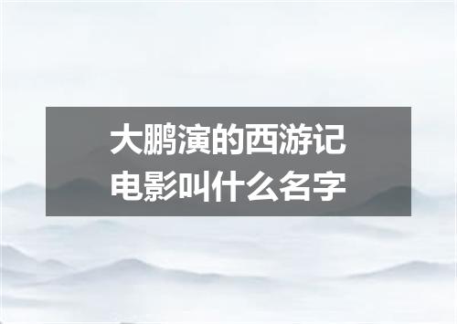 大鹏演的西游记电影叫什么名字