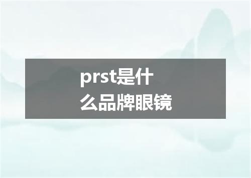 prst是什么品牌眼镜