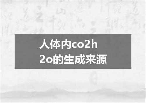 人体内co2h2o的生成来源
