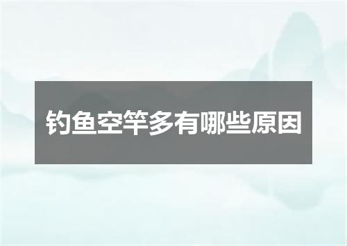 钓鱼空竿多有哪些原因
