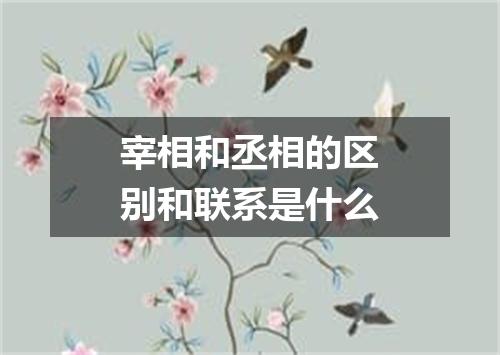 宰相和丞相的区别和联系是什么