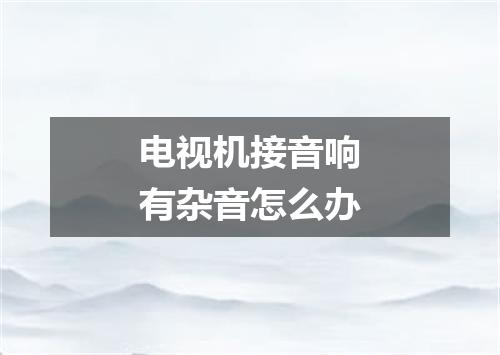 电视机接音响有杂音怎么办