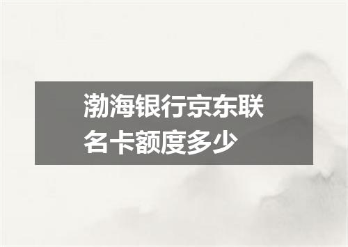 渤海银行京东联名卡额度多少