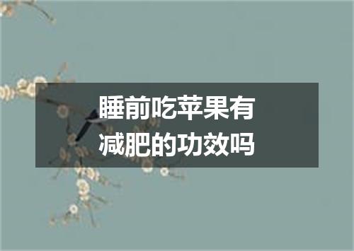 睡前吃苹果有减肥的功效吗