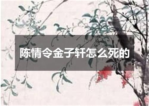 陈情令金子轩怎么死的