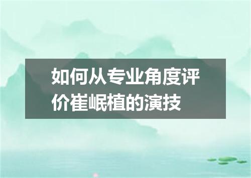 如何从专业角度评价崔岷植的演技