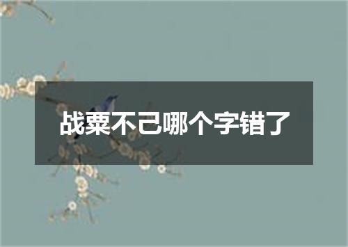 战粟不己哪个字错了