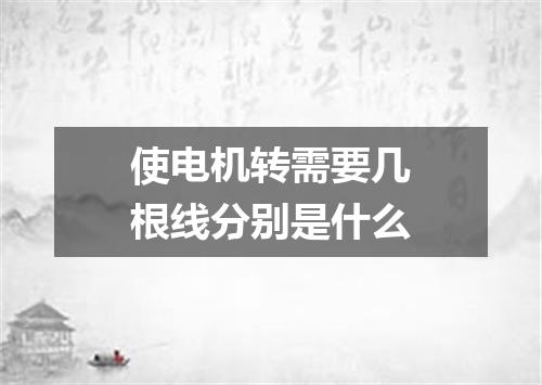 使电机转需要几根线分别是什么