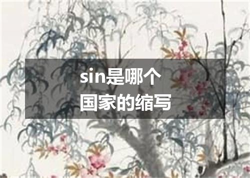 sin是哪个国家的缩写