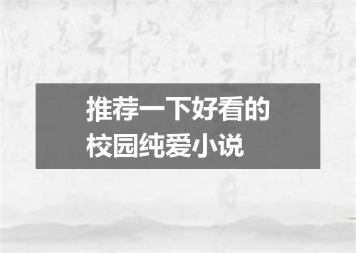 推荐一下好看的校园纯爱小说