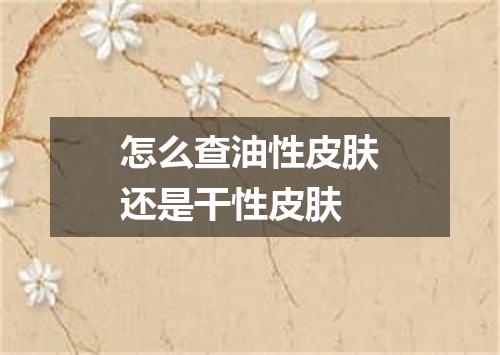 怎么查油性皮肤还是干性皮肤