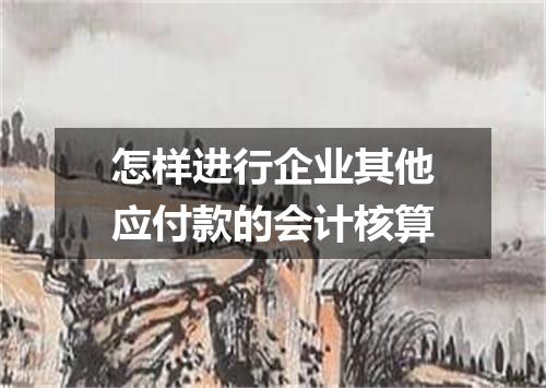 怎样进行企业其他应付款的会计核算