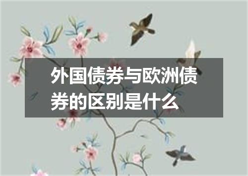 外国债券与欧洲债券的区别是什么
