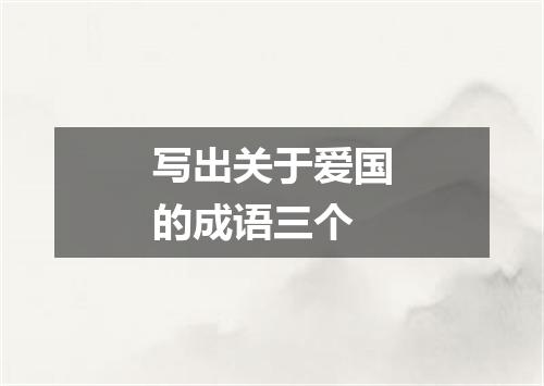 写出关于爱国的成语三个