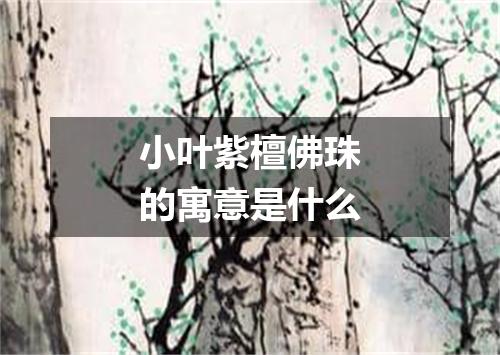 小叶紫檀佛珠的寓意是什么