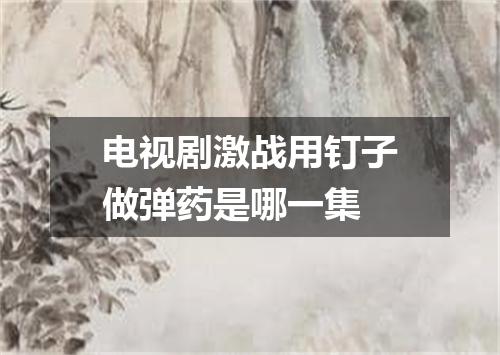 电视剧激战用钉子做弹药是哪一集