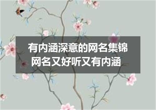 有内涵深意的网名集锦 网名又好听又有内涵