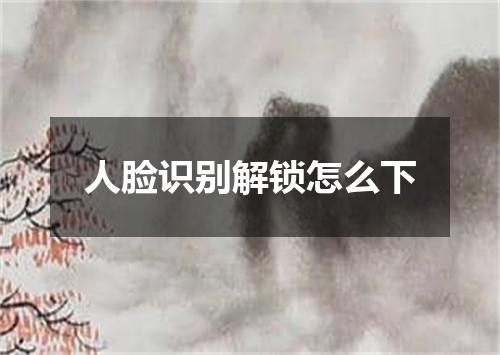 人脸识别解锁怎么下