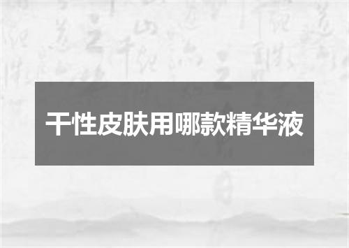 干性皮肤用哪款精华液