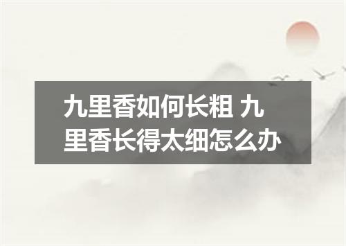 九里香如何长粗 九里香长得太细怎么办