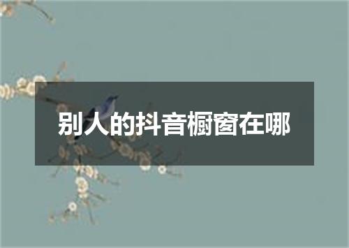 别人的抖音橱窗在哪