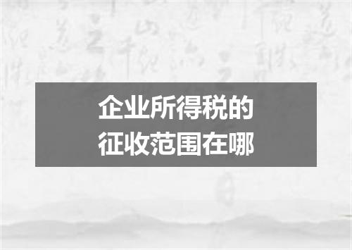 企业所得税的征收范围在哪