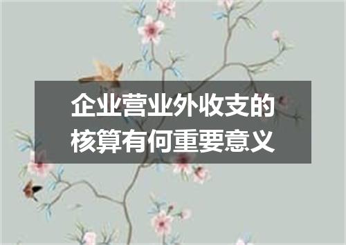 企业营业外收支的核算有何重要意义