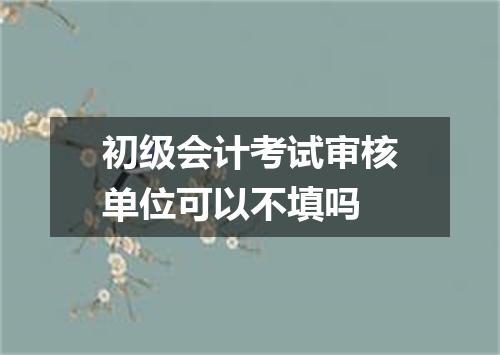初级会计考试审核单位可以不填吗