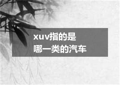 xuv指的是哪一类的汽车