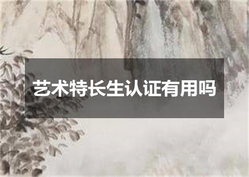 艺术特长生认证有用吗