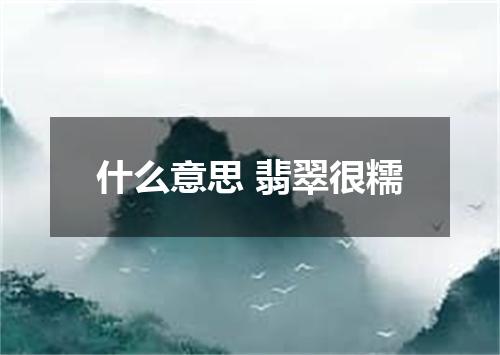 什么意思 翡翠很糯