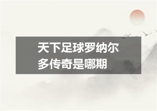 天下足球罗纳尔多传奇是哪期